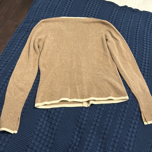 100% cashmere taupe cardigan made in Italy - Picture 4 of 9